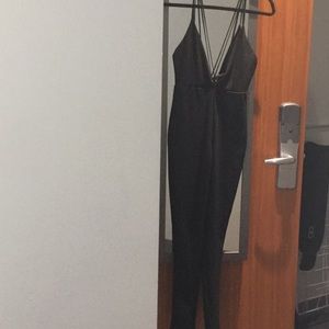 Sexy black strappy jumpsuit